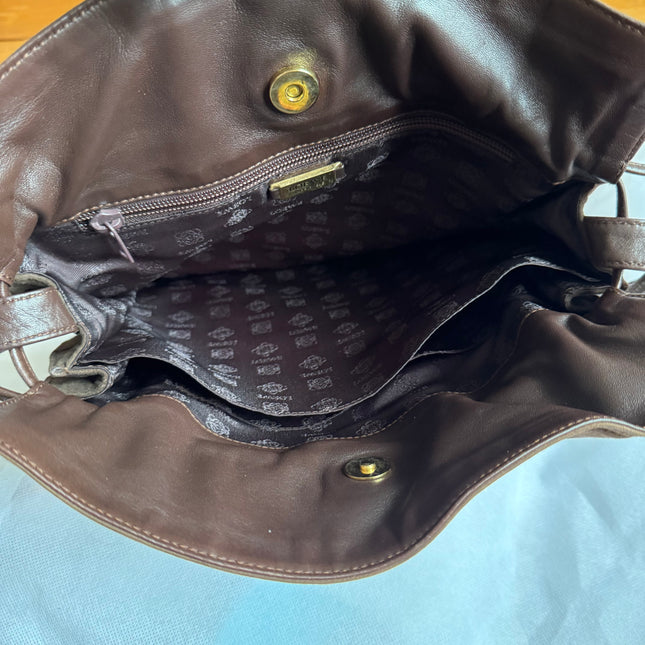 Loewe Flamenco Medium Brown Suede Leather Shoulder Bag 28cm