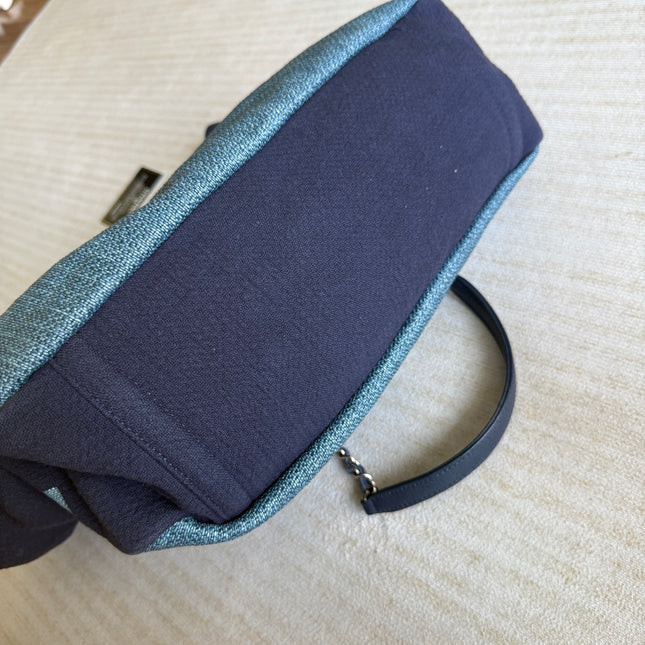 Chanel Deauville Tote Medium Navy Denim Top Handle