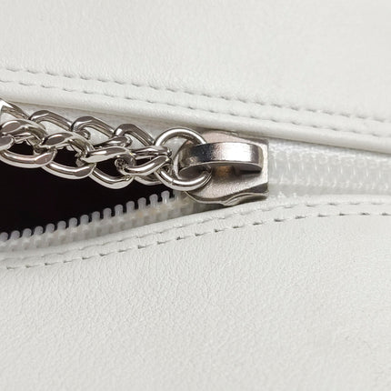 Chanel Cambon Multi-pocket Ligne Reporter Bag Large White Calfskin Leather