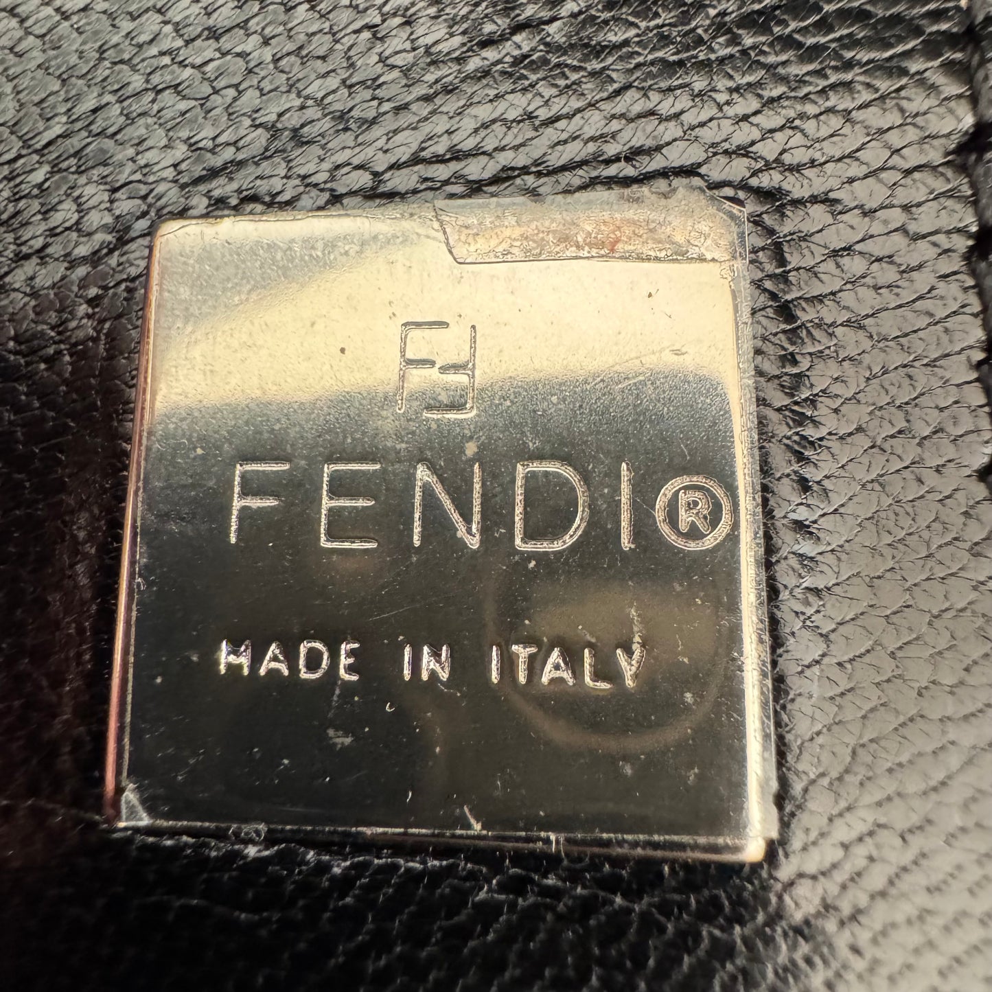 FENDI Baguette Vintage Black Cloth Silver Hardware