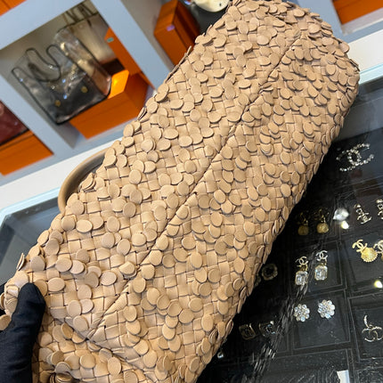 Bottega Veneta Cabat Limited Tan Poussin Paillettes Tote Beige