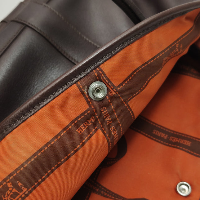 Hermes Garden Party 30 Swift Leather Chocolate Brown 47 Tote