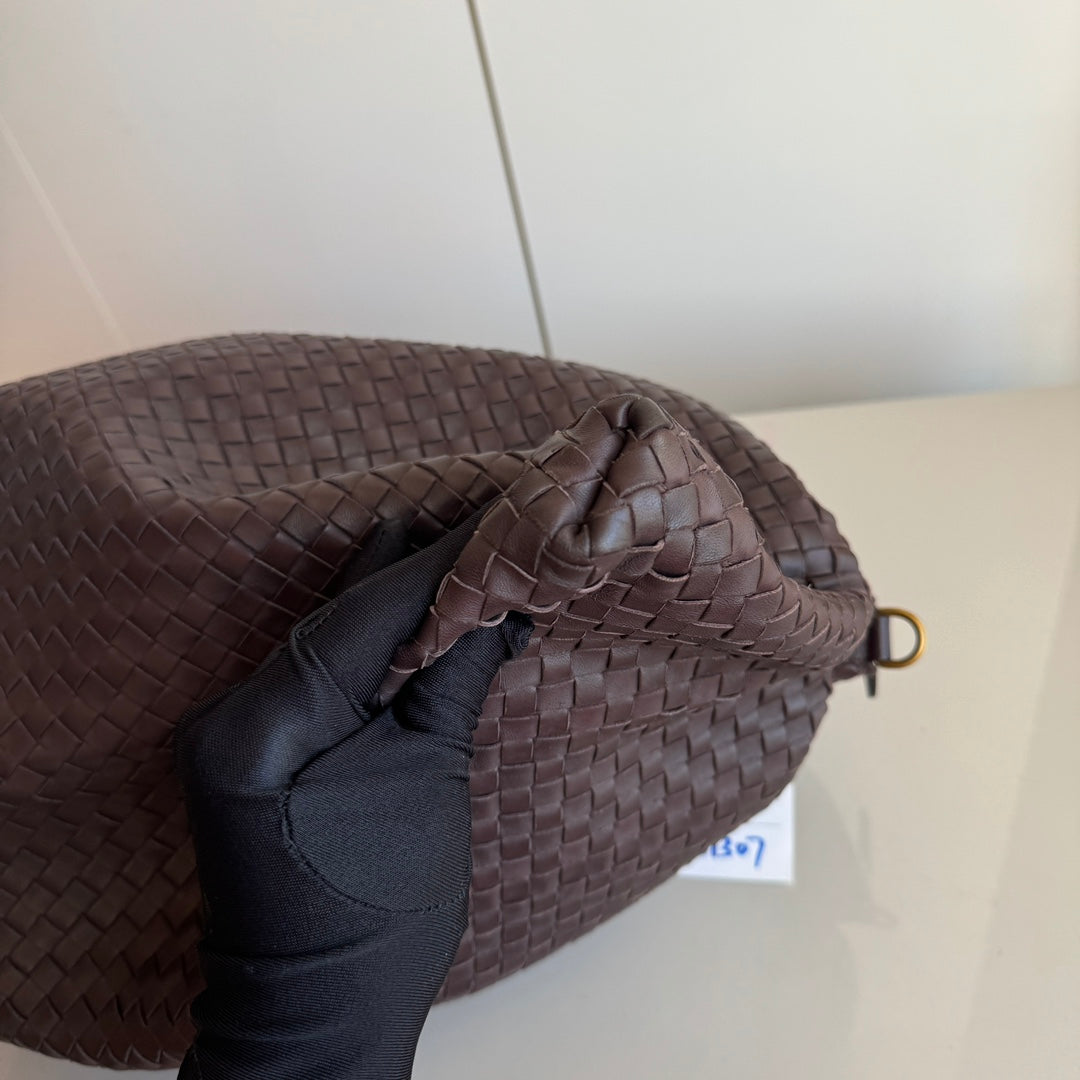 Bottega Veneta Maxi Convertible Tote Bag Hobo Chocolate Brown Leather Two-way Carry 50cm