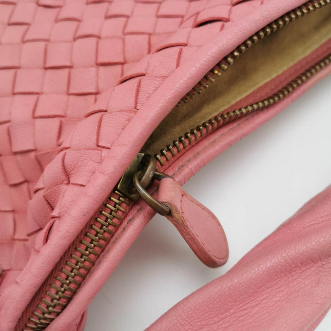 Sold Bottega Veneta Intrecciato Hobo Bag Cherry Blossom Pink Flower Cutout Medium 40cm