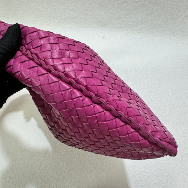 Sold Bottega Veneta Veneta Hobo Medium Deep Fuchsia Pink Intrecciato Leather Bag 40cm