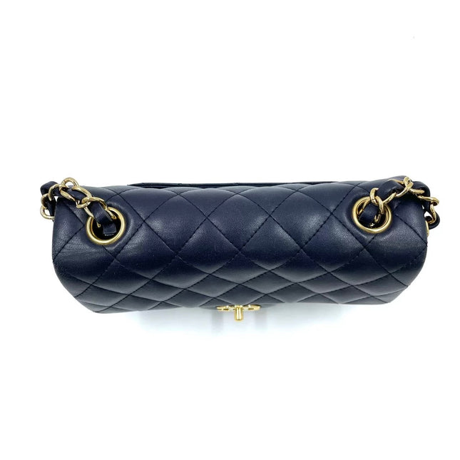 Chanel Classic Flap Rectangular Mini 2015 Navy Lambskin Gold Hardware