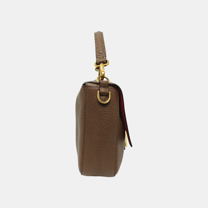 Fendi Baguette Selleria Calfskin Leather Crossbody Bag Large Brown