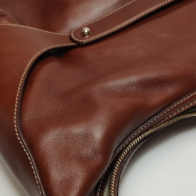 Gucci Bamboo Amalfi Hobo Horsebit Shoulder Bag Brown Leather