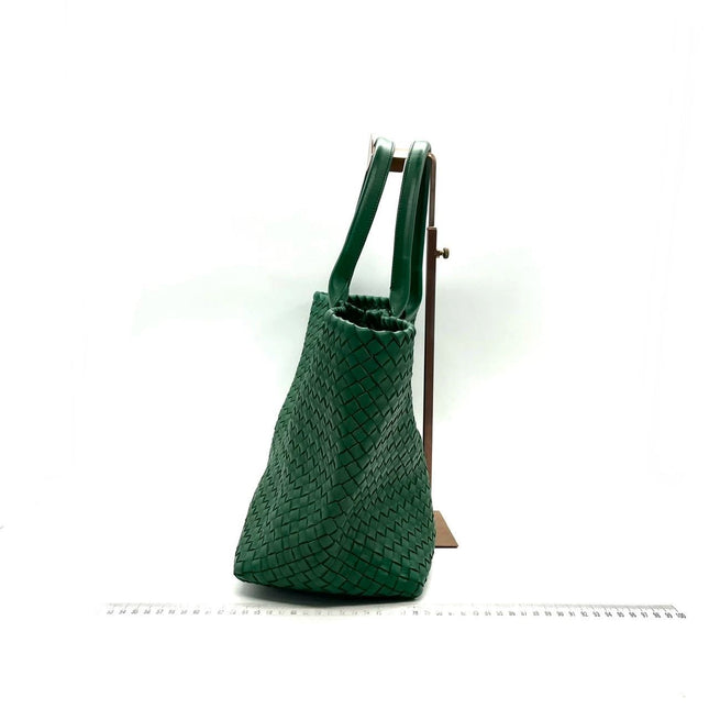 Sold Bottega Veneta Cabat Large Intreccio Leather Tote Bag Dark Green with Pouch 40cm