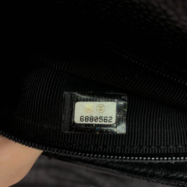 Chanel Single Flap Black Caviar Leather Vintage 24k Gold