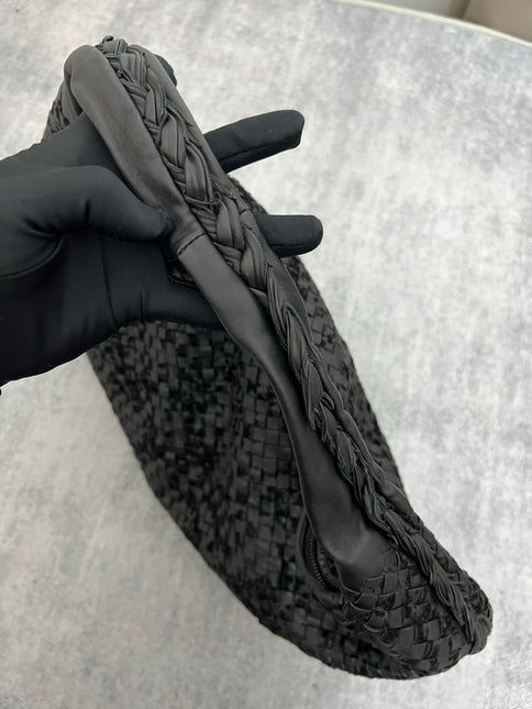 Bottega Veneta Veneta Hobo Maxi Black Leather and Velvet 52cm