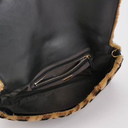 Fendi Baguette Large Shearling Vitello Dolce Marco FF 1974 Tobacco Black Brown Zucca