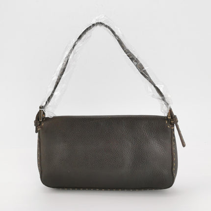 Fendi Baguette Selleria Calfskin Leather Brown Shoulder Bag