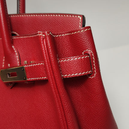 Hermes Birkin 30 Epsom Leather Red Rouge Casaque Gold Hardware 2012