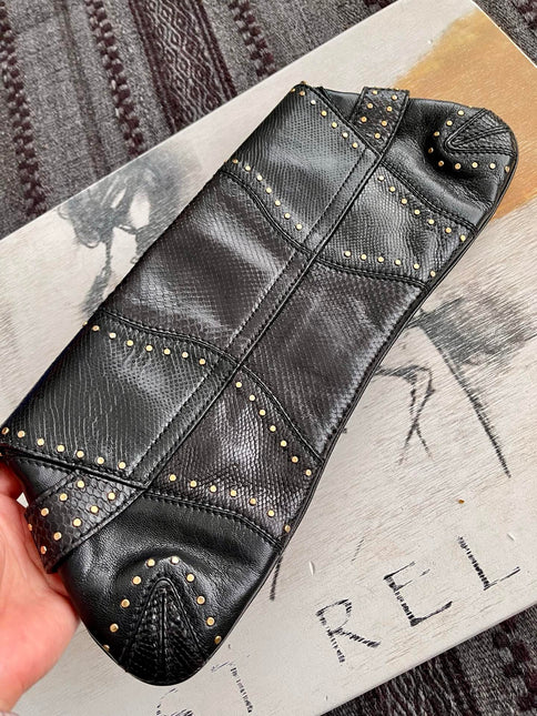 Gucci Horsebit 1955 Chain Large Black Snake-skin Leather Shoulder Bag