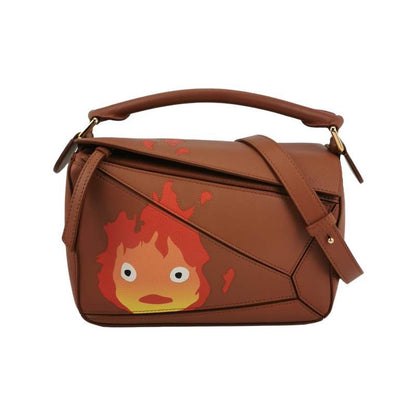 Loewe x Howl's Moving Castle Studio Ghibli Collection Puzzle Calcifer Small Tan Caramel-Luxbags