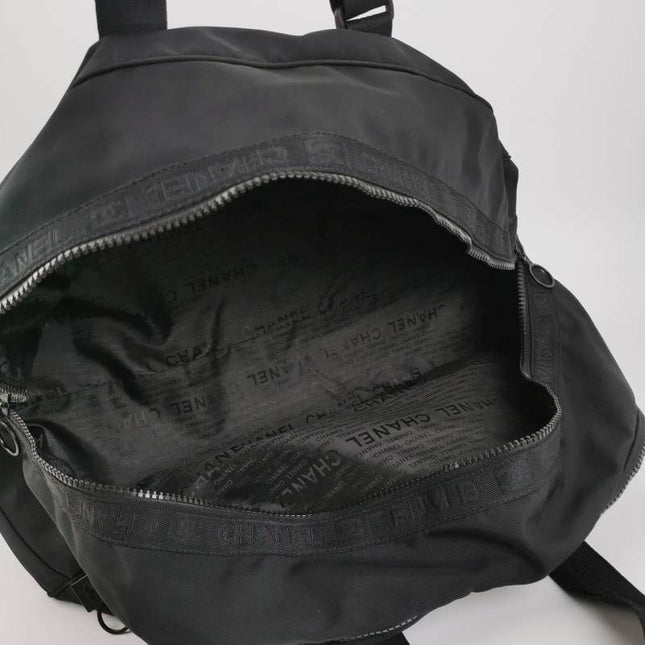 Chanel Travel Line Boston /Bowling Bag Maxi Black Fabric 2003-2003