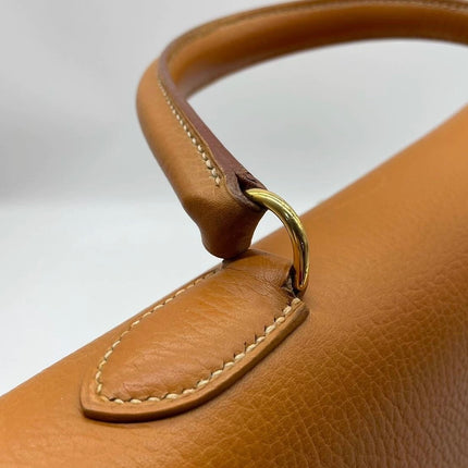 Hermes Kelly 28 Sellier Brown Gold Epsom Leather Gold Hardware 1985