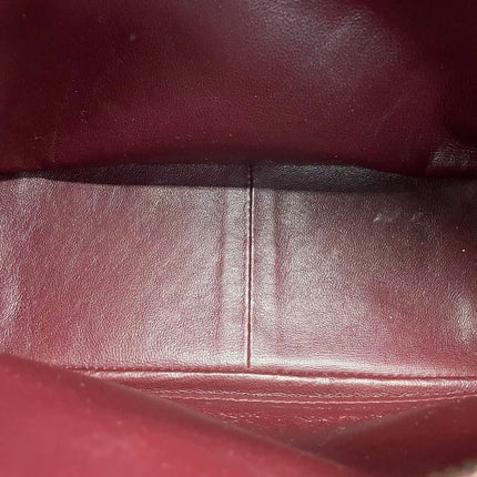 Chanel Vintage Shoulder Bag Burgundy Suede Leather Gunmetal Hardware 2000-02