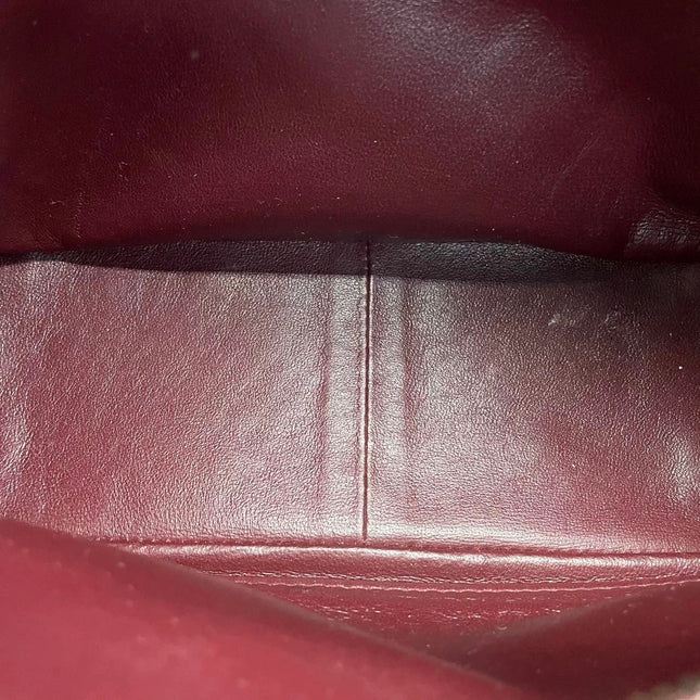 Chanel Vintage Shoulder Bag Burgundy Suede Leather Gunmetal Hardware 2000-02