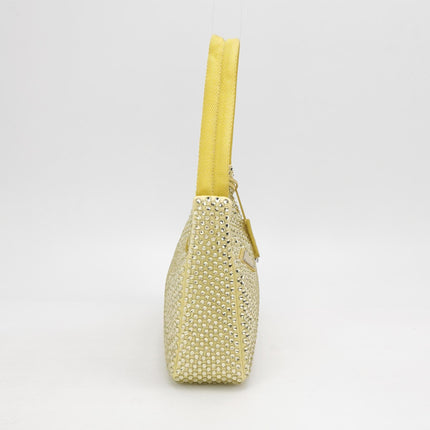 Prada Re-Edition 2000 Mini Yellow Glitter Nylon Shoulder Bag