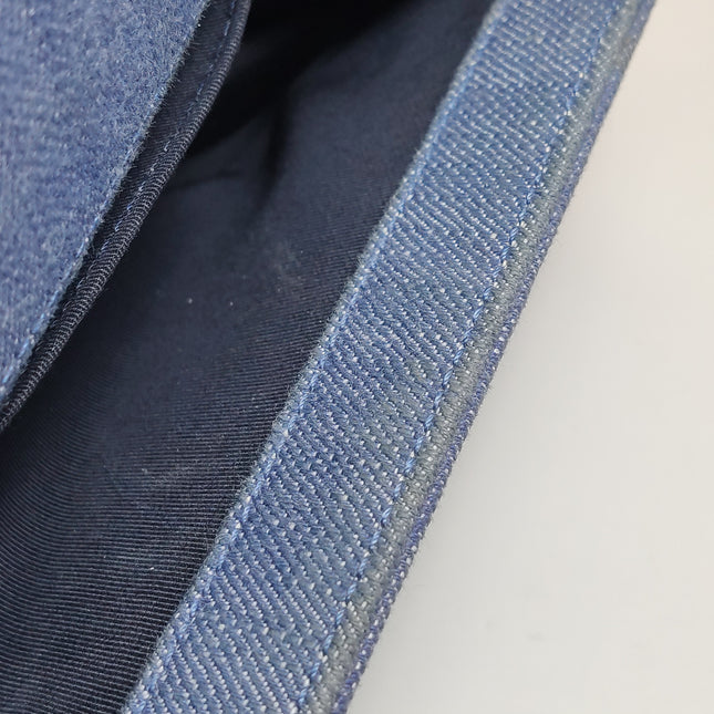 Chanel Le Boy Small Denim Blue Jeans Chevron Stitching Silver Hardware
