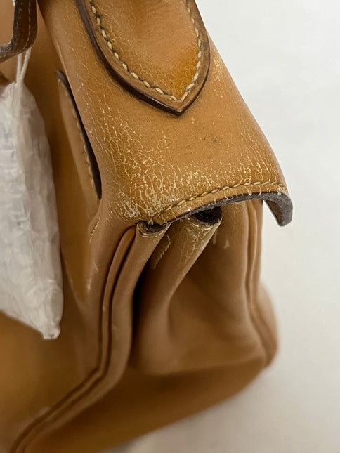 Hermes Kelly 32 Retourne 1976 Gold Box Leather Gold Hardware