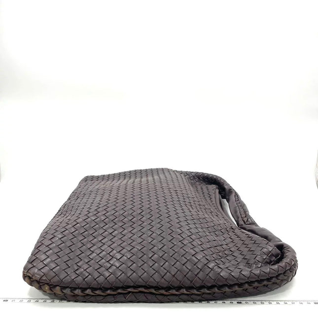 Bottega Veneta Veneta Hobo Maxi Dark Brown Lambskin Leather 52cm