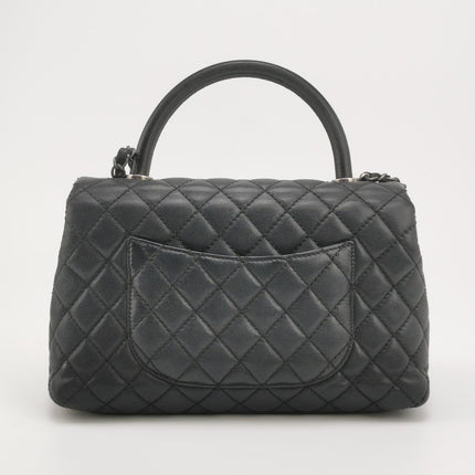 Chanel Coco Handle Medium Black Caviar Leather Silver Hardware, 2016
