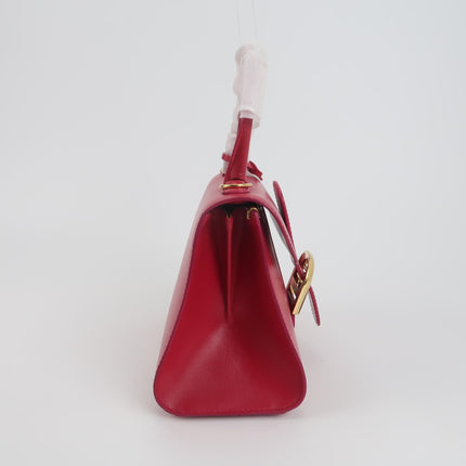 Delvaux Brilliant Mini Red Calfskin Leather Top Handle Crossbody Bag