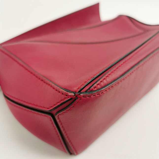 Sold Loewe Puzzle Mini Red Calfskin Leather Crossbody Bag