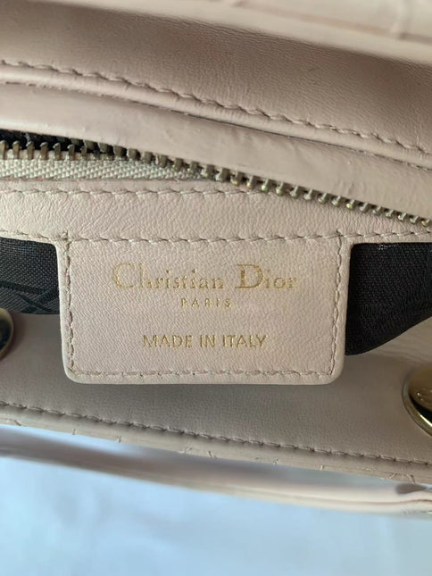 Sold Lady Dior Pink Cannage Leather Medium