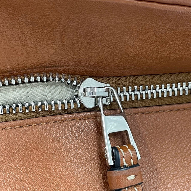 Loewe Puzzle Small Leather Woven Braided Caramel Tan Crossbody Bag