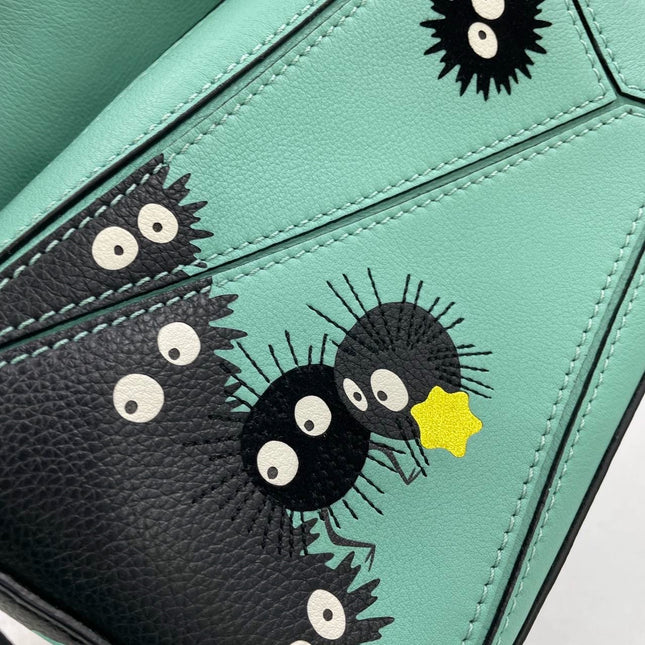 Loewe x Studio Ghibli Collection Susuwatari Mini Puzzle Green Crossbody Bag
