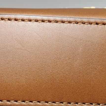 Gucci Jackie 1961 Medium Brown Leather Raffia Shoulder Bag