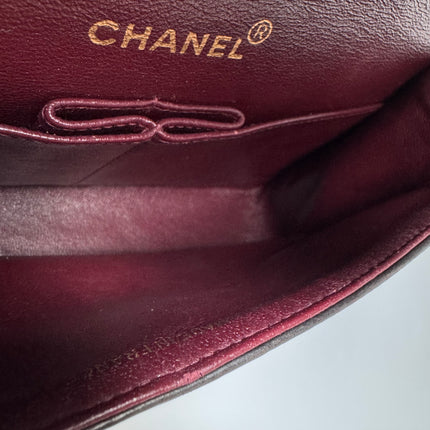 Chanel Classic Flap Small Dark Chocolate Brown Lambskin Leather with 24k Gold Hardware, 1994-1996