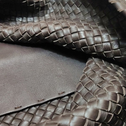 Bottega Veneta Cabat Tote Intreccio Leather Dark Chocolate Brown 42cm