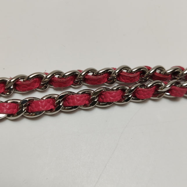 Chanel WOC Wallet on Chain Fuchsia Caviar Leather with Enamel Logo