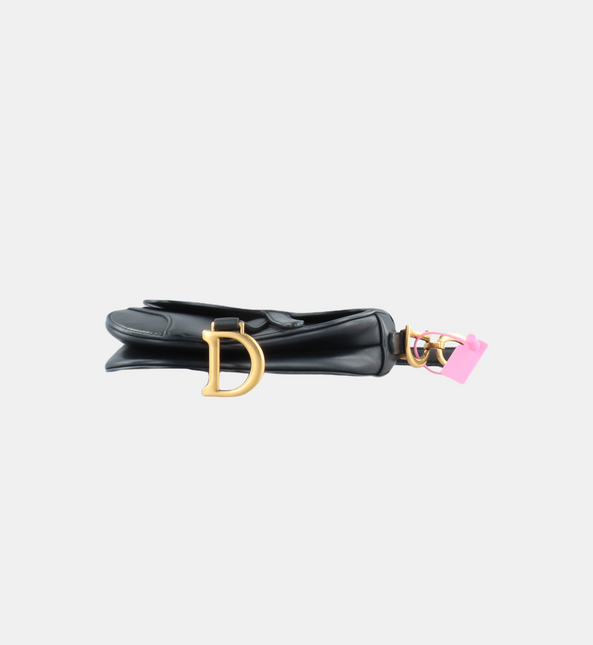 Sold Dior Saddle Medium Black Smooth Leather with Studded Strap