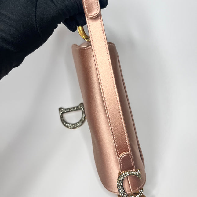 Sold Dior Saddle Mini Silk Pink with crystals l