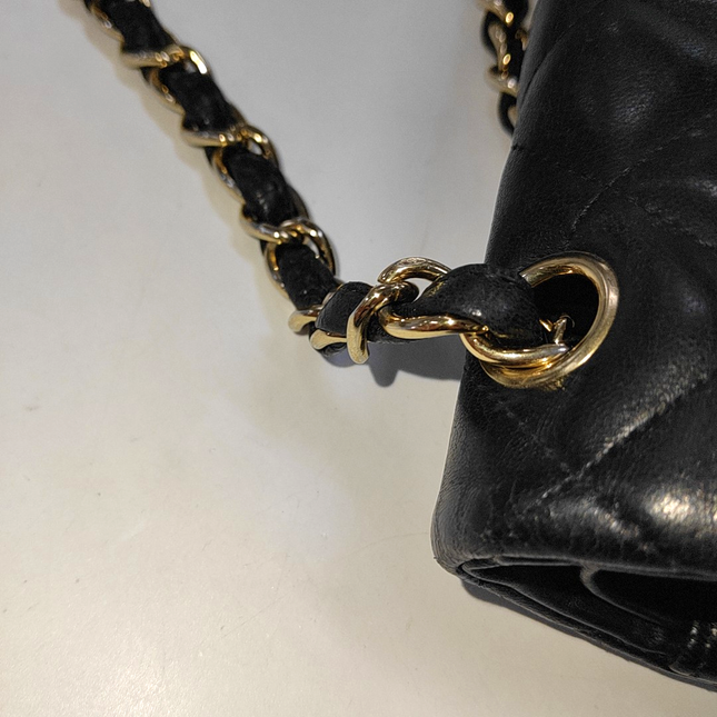 Chanel Classic Flap Jumbo Black Lambskin Leather Double Flap Gold Hardware, 2010-2011