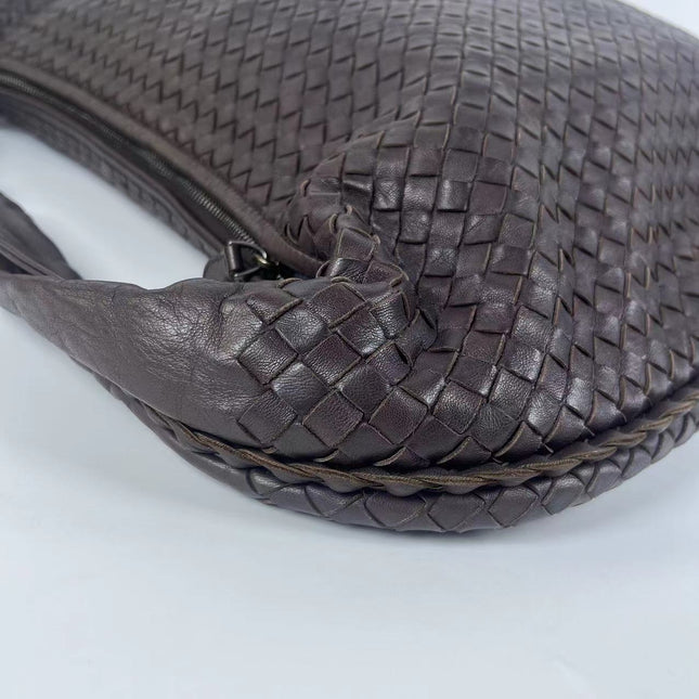 Bottega Veneta Veneta Hobo Maxi Dark Brown Lambskin Leather 52cm