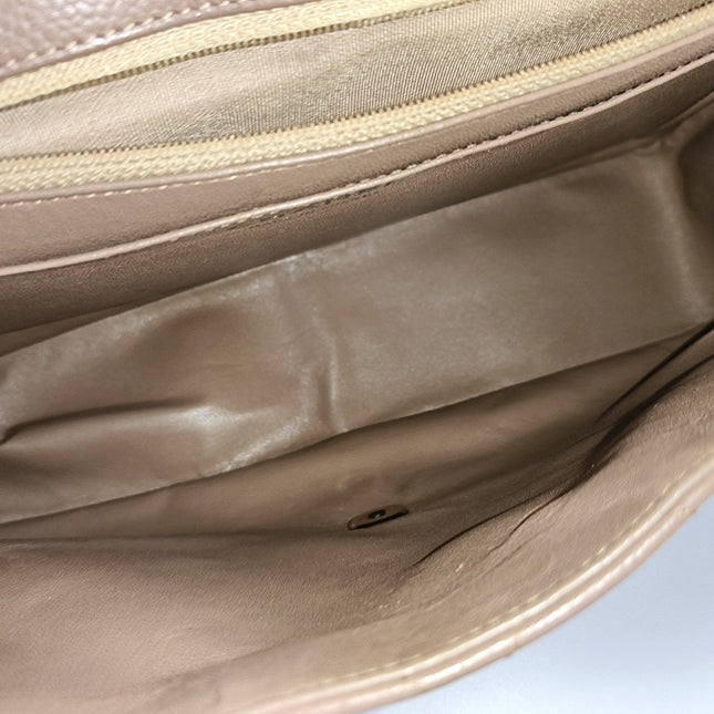 Chanel Classic Flap Jumbo 2009 Coffee Brown Caviar Leather Single Flap Silver Hardware