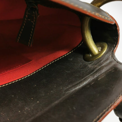 Loewe Shoulder Bag Suede and Leather Dark Brown
