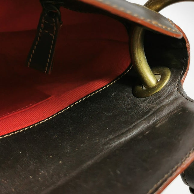 Loewe Shoulder Bag Suede and Leather Dark Brown