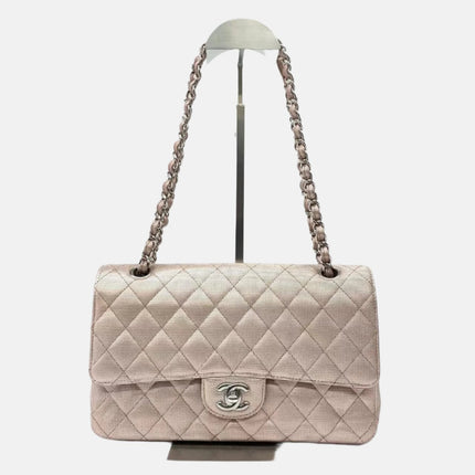 Chanel Classic Flap Jumbo Large 2016 Pink Metallic Pixel Effect Calfskin Leather-Luxbags