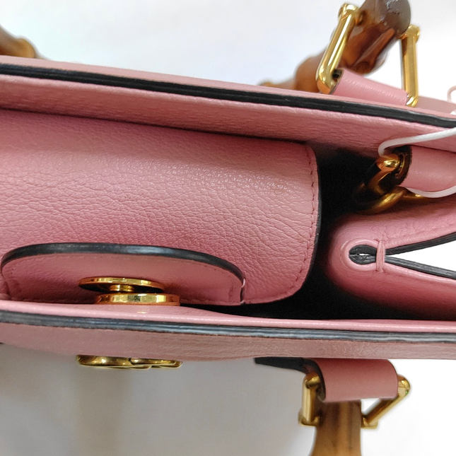 Gucci Diana Mini Pink Leather Bag Bamboo Handle 2022