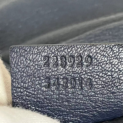Gucci Jackie Soft Large Navy Leather Shoulder Bag With Strap