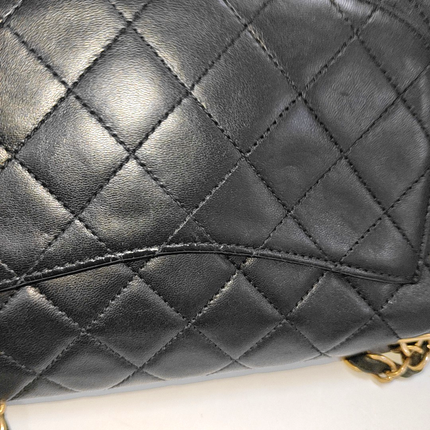 Chanel Classic Flap Medium Black Lambskin Leather Valentine Marine Charms