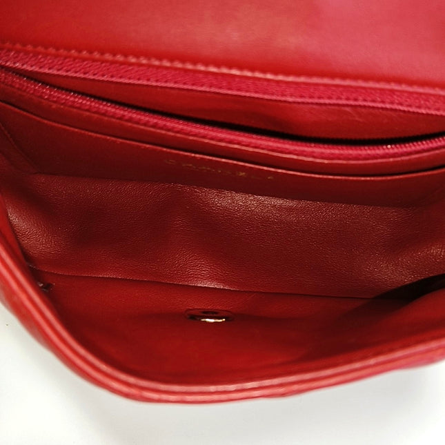 Chanel Classic Flap Mini 2020 Red Lambskin Leather Gold Hardware